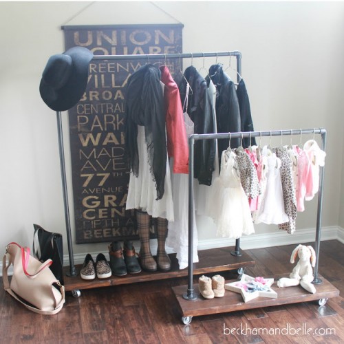 DIY Industrial Wardrobe Racks For You And Your Kid
