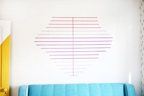 DIY Washi Tape Heart Wall Decor