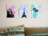watercolor and photo wall art