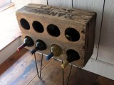 rustic wine rack of a crate
