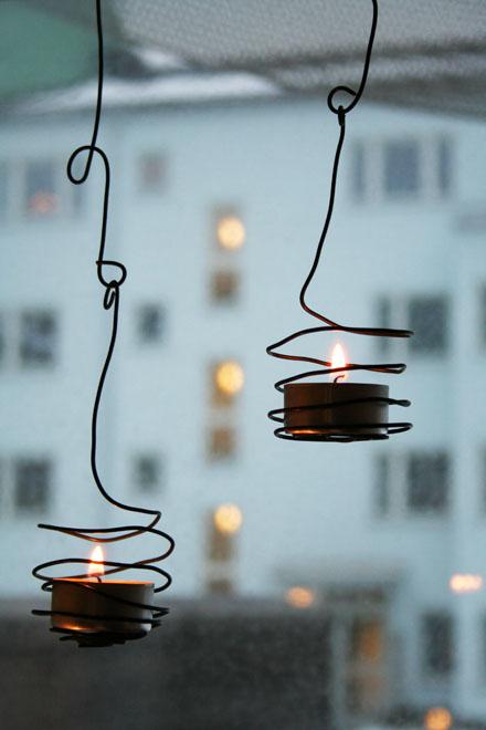 DIY Wired Outdoor Tea Light Holders