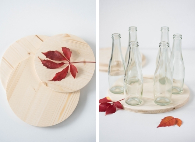 Picture Of diy wooden bottle stand for floral arrangements  3