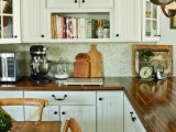 traditional kitchen countertop with a finish