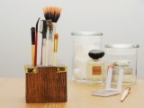 Diy Wooden Makeup Brush Stand