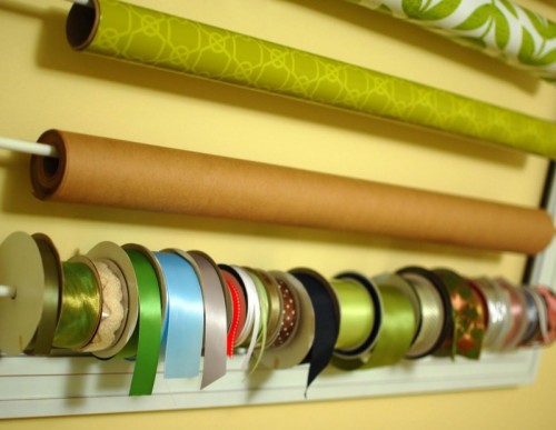 Diy Wrapper Paper And Ribbon Organizer