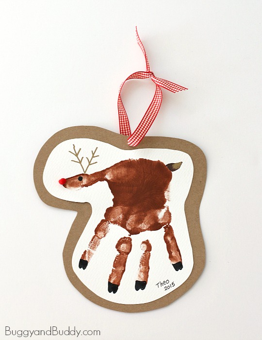 handprint reindeer ornament