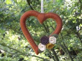 heart-shaped yarn wreath