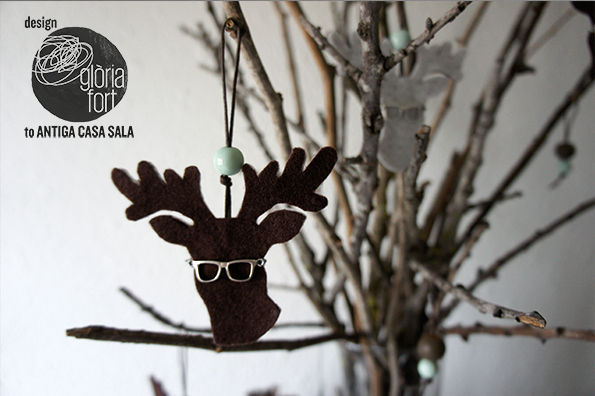 hipster deer ornament