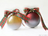 ombre spray paint ornaments