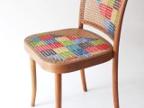 cross-stitching an old chair