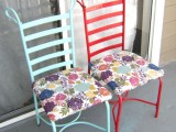 colorful floral chair makeover