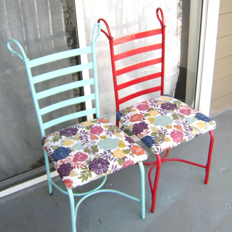 colorful floral chair makeover