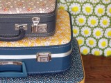 vintage floral suitcases