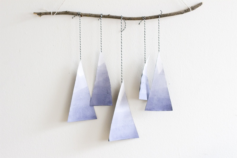 Picture Of easy and quick diy blue mountains paper mobile  5