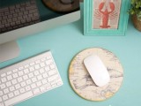 scrapbook paper and cork mouse pad