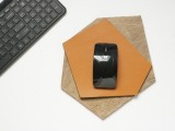 geometric leather mouse pad