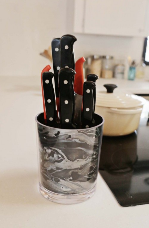 Easy And Trendy DIY Marble Knife Holder