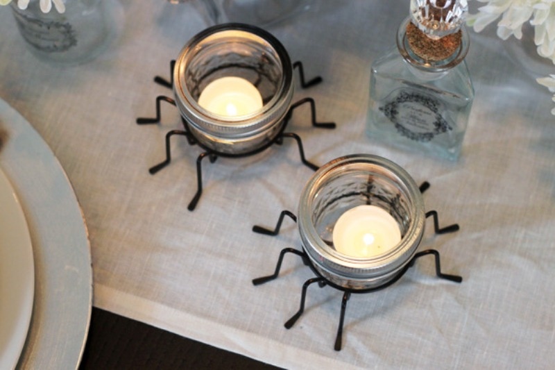 Picture Of easy diy creepy crawly candle holders  3
