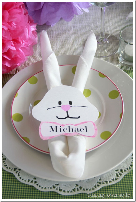 kids' Easter party napkin rings