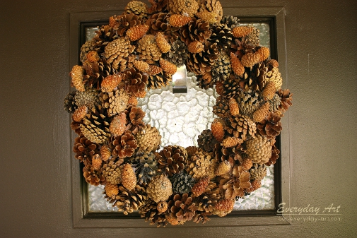 fall pinecone wreath (via our-everyday-art)