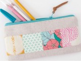zippered patchwork pouch