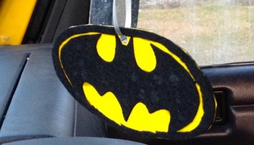 batman sign car air freshener (via spunkydiy)
