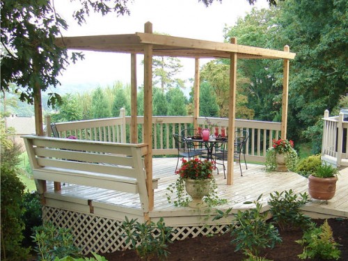 pergola with adjustable wooden panels