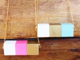 painted block necklace