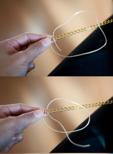 Elegant Diy Bracelet Of A Chain And A Lace