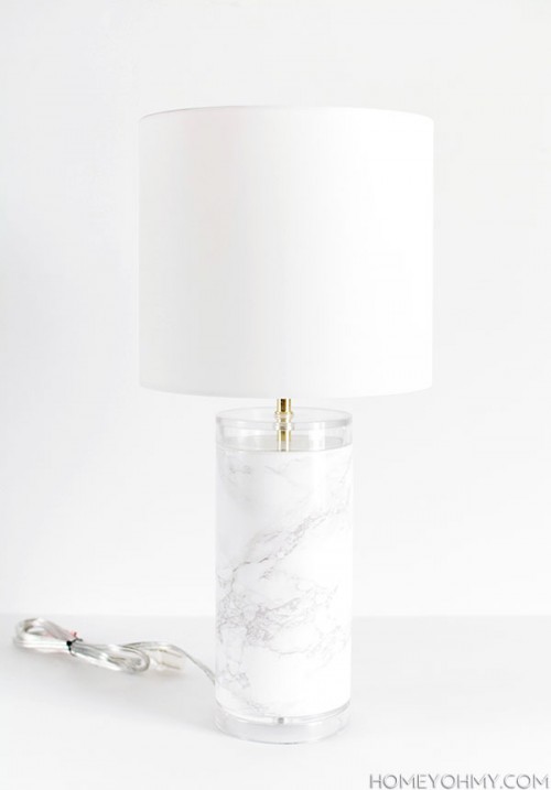 Elegant DIY Faux Marble Table Lamp