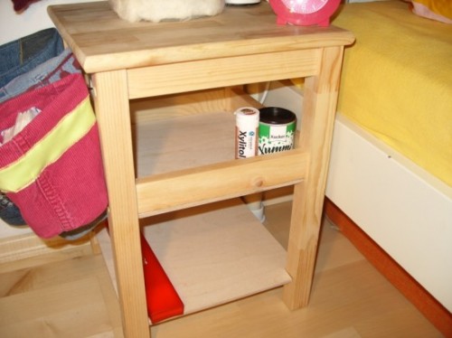 nightstand with shelves (via diycentral)