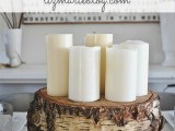 Extremely Simple Diy Tree Stump Centerpiece