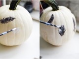 eye-catching-diy-feathered-decoupage-pumpkin-4