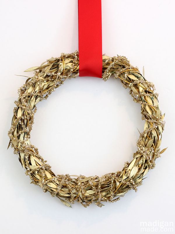 golden garland wreath