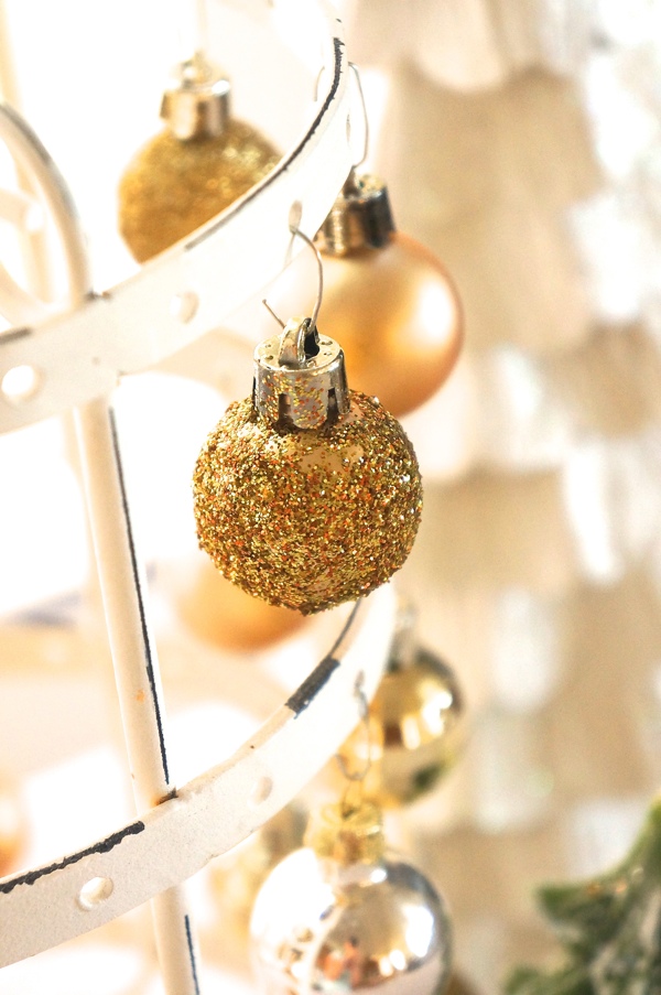glitter gold ornaments