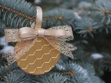 gold honeycomb ornament