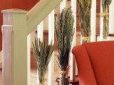 dried wheat bundles attached to the railing are cool for the fall, you may also accent other spaces with wheat too