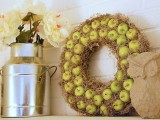 hay and apple wreath