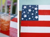 Flag Colored Pallet Table For Independence Day