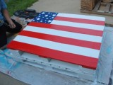 Flag Colored Pallet Table For Independence Day