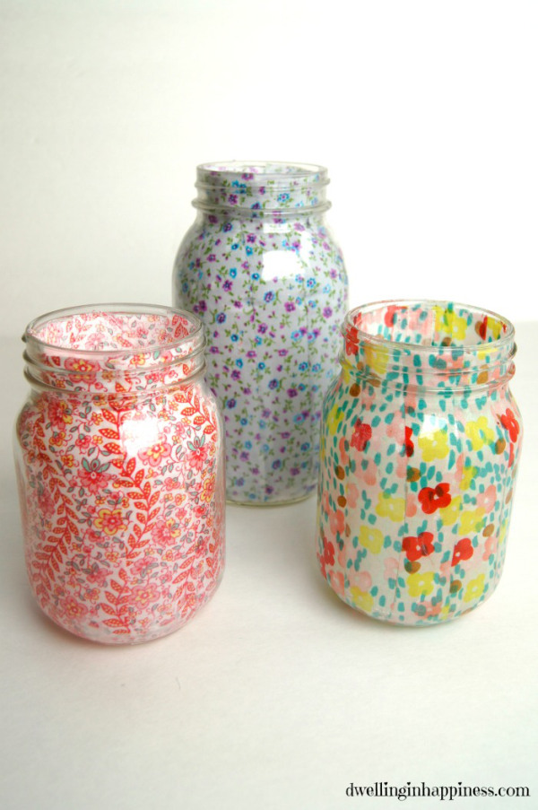 floral mason jars