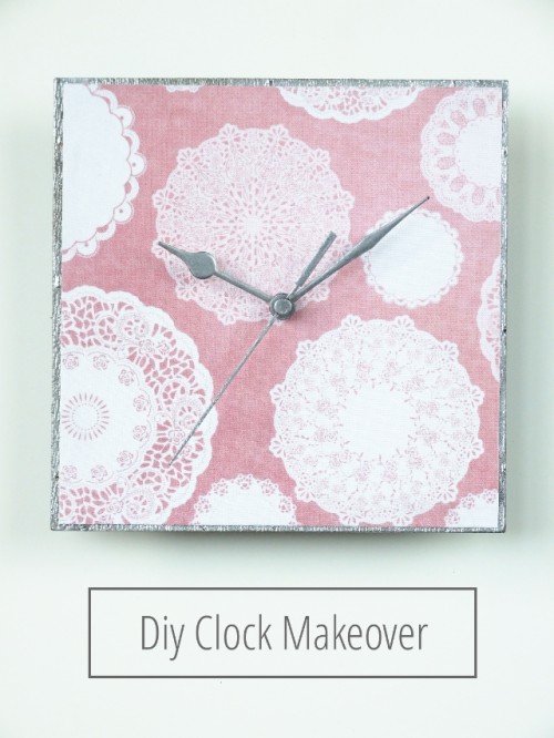 girlish pink clock makeover