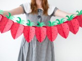 foldable paper strawberry garland