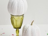 faux milk glass pumpkin