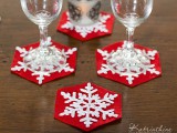 crochet snowflake coasters