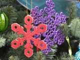 glitter wooden snowflake ornaments