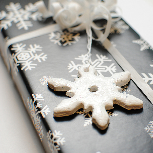 dough snowflake gift tags