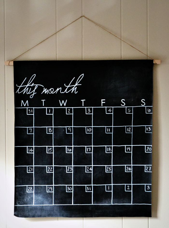 chalkboard canvas calendar