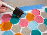 Funny And Colorful Diy Stencil Stepping Stones