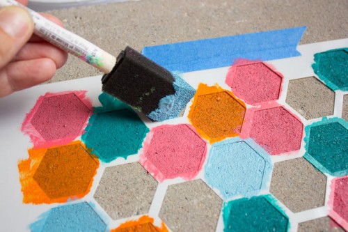 Funny And Colorful Diy Stencil Stepping Stones